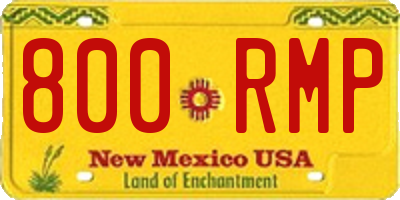 NM license plate 800RMP