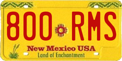 NM license plate 800RMS