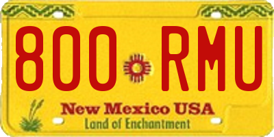 NM license plate 800RMU
