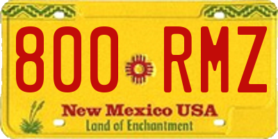NM license plate 800RMZ