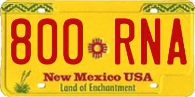 NM license plate 800RNA