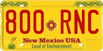 NM license plate 800RNC