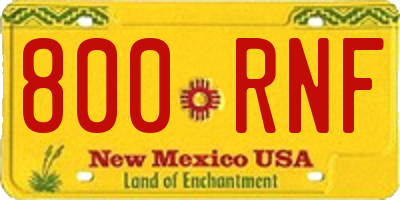 NM license plate 800RNF