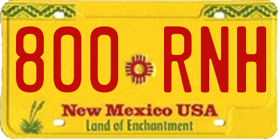 NM license plate 800RNH