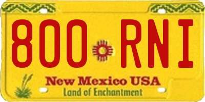 NM license plate 800RNI