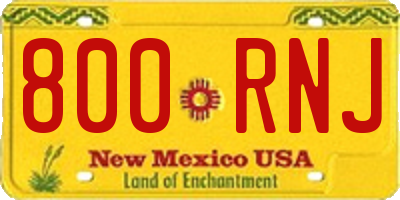 NM license plate 800RNJ