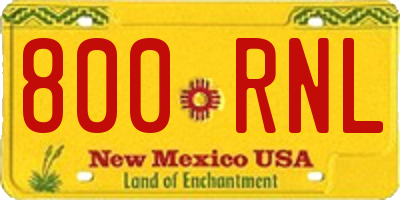 NM license plate 800RNL