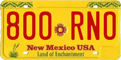 NM license plate 800RNO