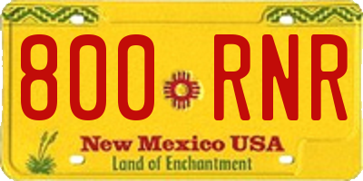 NM license plate 800RNR