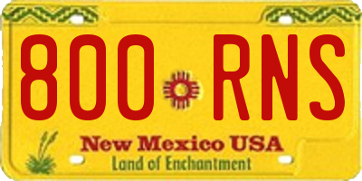 NM license plate 800RNS