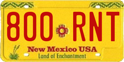 NM license plate 800RNT