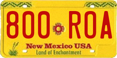 NM license plate 800ROA
