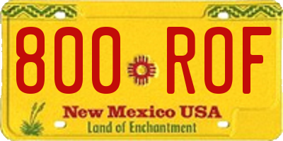 NM license plate 800ROF