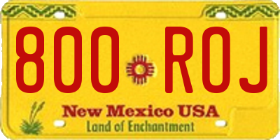 NM license plate 800ROJ