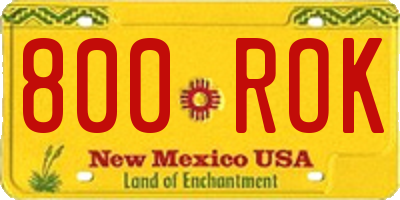 NM license plate 800ROK