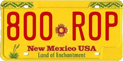 NM license plate 800ROP