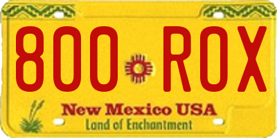 NM license plate 800ROX