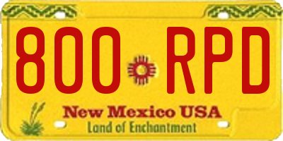 NM license plate 800RPD