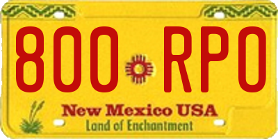 NM license plate 800RPO