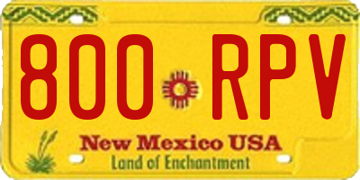 NM license plate 800RPV