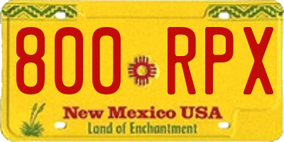 NM license plate 800RPX