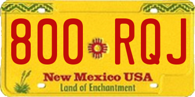 NM license plate 800RQJ