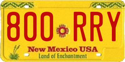 NM license plate 800RRY