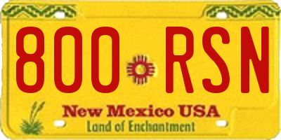 NM license plate 800RSN