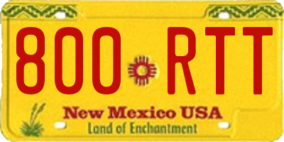 NM license plate 800RTT