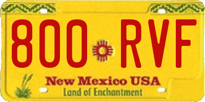NM license plate 800RVF