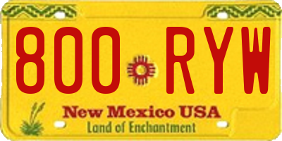 NM license plate 800RYW