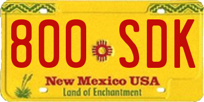 NM license plate 800SDK