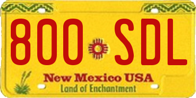 NM license plate 800SDL