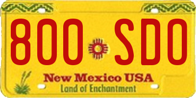 NM license plate 800SDO