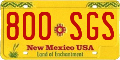 NM license plate 800SGS