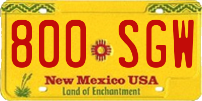 NM license plate 800SGW