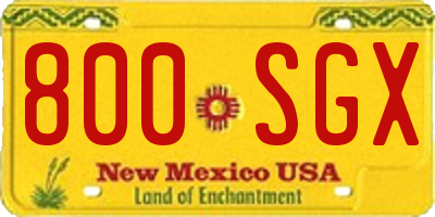 NM license plate 800SGX