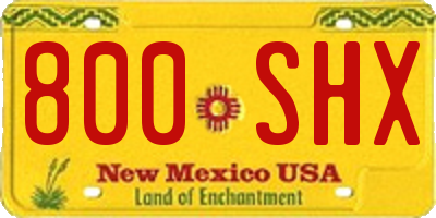 NM license plate 800SHX