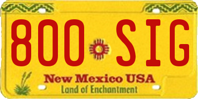 NM license plate 800SIG