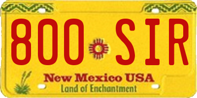 NM license plate 800SIR