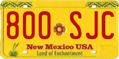 NM license plate 800SJC