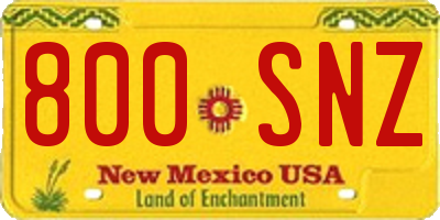 NM license plate 800SNZ