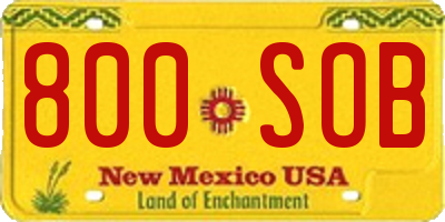 NM license plate 800SOB