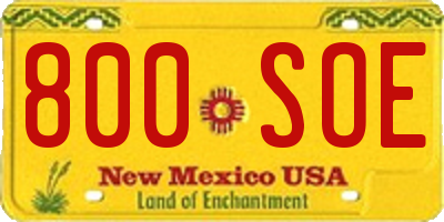 NM license plate 800SOE