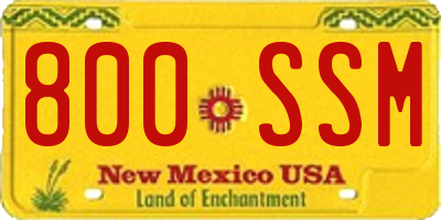 NM license plate 800SSM