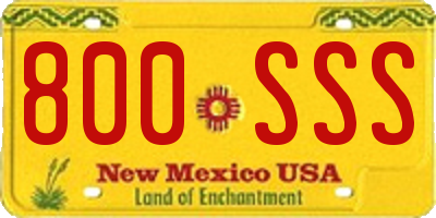 NM license plate 800SSS