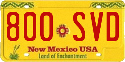 NM license plate 800SVD