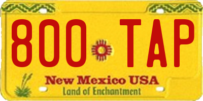 NM license plate 800TAP