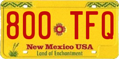 NM license plate 800TFQ