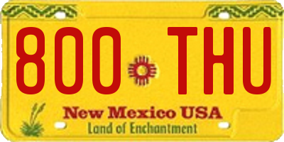 NM license plate 800THU